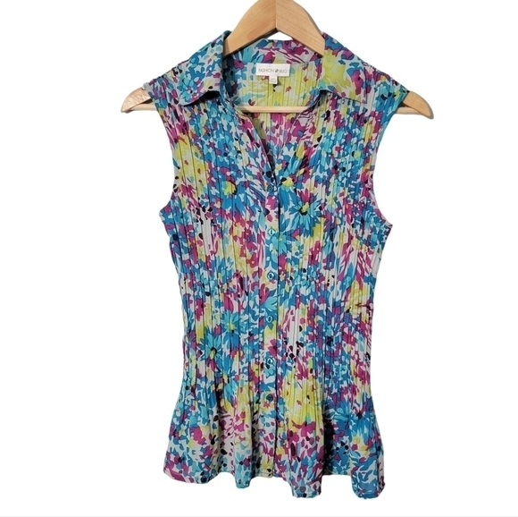 Fashion Bug Pleated Floral Print Blouse - Picture 1 of 11